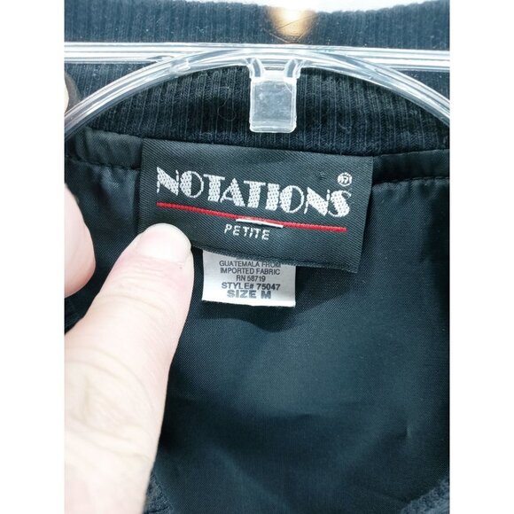 Vintage Notations Petite Women's Zip Up Bomber Jacket Windbreaker Size Medium - Picture 7 of 7